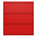 Hirsh Industries 24252 HL10000 Series Lava Red Three-Drawer Lateral File Cabinet 42024252